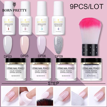 

BORN PRETTY Dipping Nail Powder Set 10ml Holographics Nail Glitter Powder Natural Dry Nails Decoration Without Nail Dryer Cure