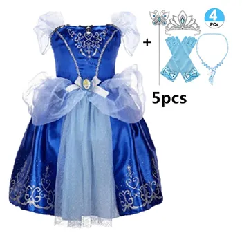 

2020 New Girls Sleeping Beauty Dress Kids Fancy Carnival Princess Cosplay Party Costume blue Ball Gown Party Accessorie