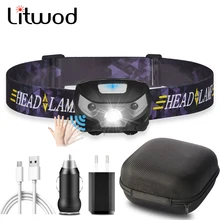 XHP 50,2 Gebaut in Batterie Leistungsstarke LED Scheinwerfer USB Aufladbare Scheinwerfer Körper Motion Sensor Kopf Taschenlampe Lampe Licht Q5