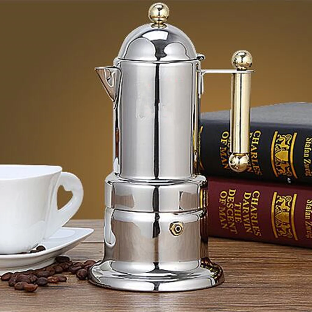 Stainless Steel Italian Stovetop Espresso Coffee Maker Percolator