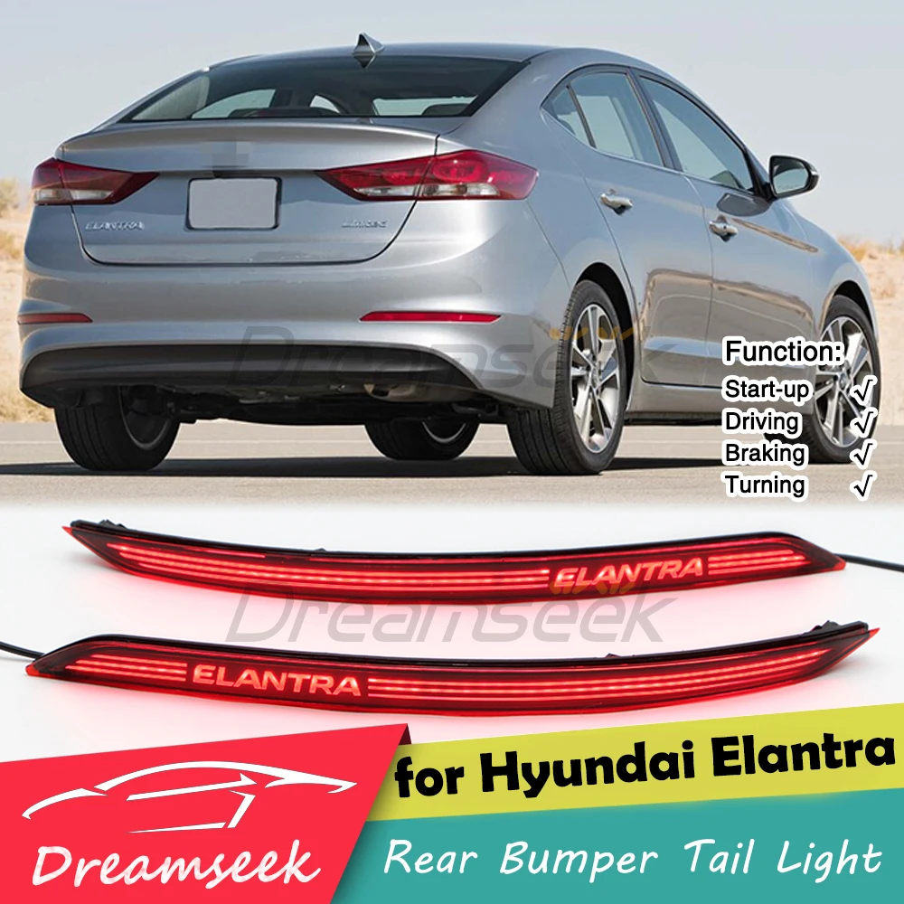 

LED Reflector Rear Bumper Tail Light for Hyundai Elantra AD 2017-2020 Stop Brake Lamp with Dynamic Sequential Turn Signal #ZM