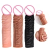 Realistic Penis Sleeve Extender Reusable Condoms Silicone Dick Enlarger Sheath Delay Ejaculation Sex Toys for Men 19CM 1