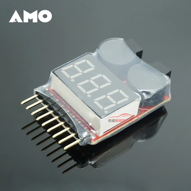 RC Voltage Display Battery Low Alarm Buzzer BX100 1S-8S Meter Tester Lipo Battery Monitor For RC Car Drone Helicopter 1