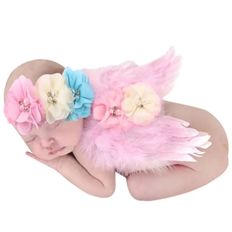 Новорожденный реквизит для фотосессии костюм милые крылья ангела+ повязка на голову реквизит для фото младенца Девочки Мальчики наряды Аксессуары Милая Фея