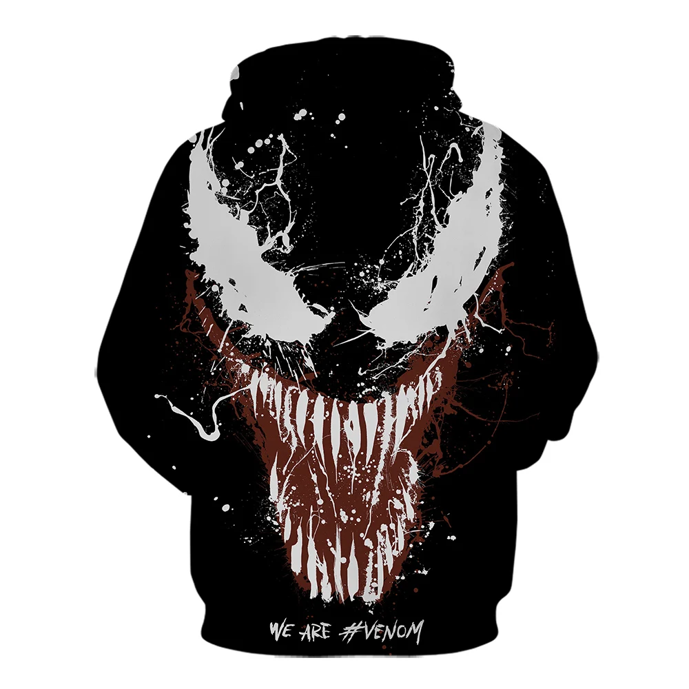 Harajuku sudadera hombre venom Серия movie 3D печать Толстовка Модный свитшот тонкие кофты с капюшоном "Marvel" череп пальто