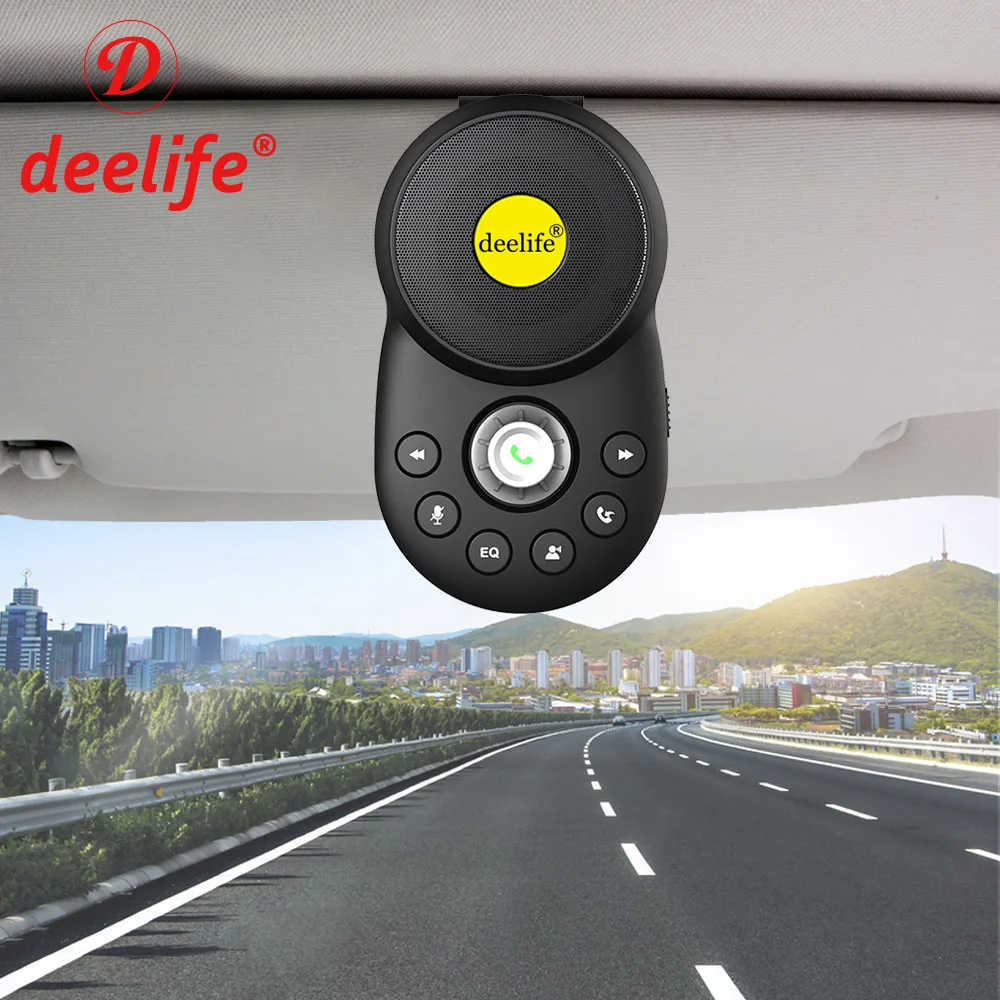 Deelife Vivavoce Bluetooth Car Kit Altoparlante Per Visiera Parasole Auto Vivavoce Wireless Carkit Per Telefono Vivavoce