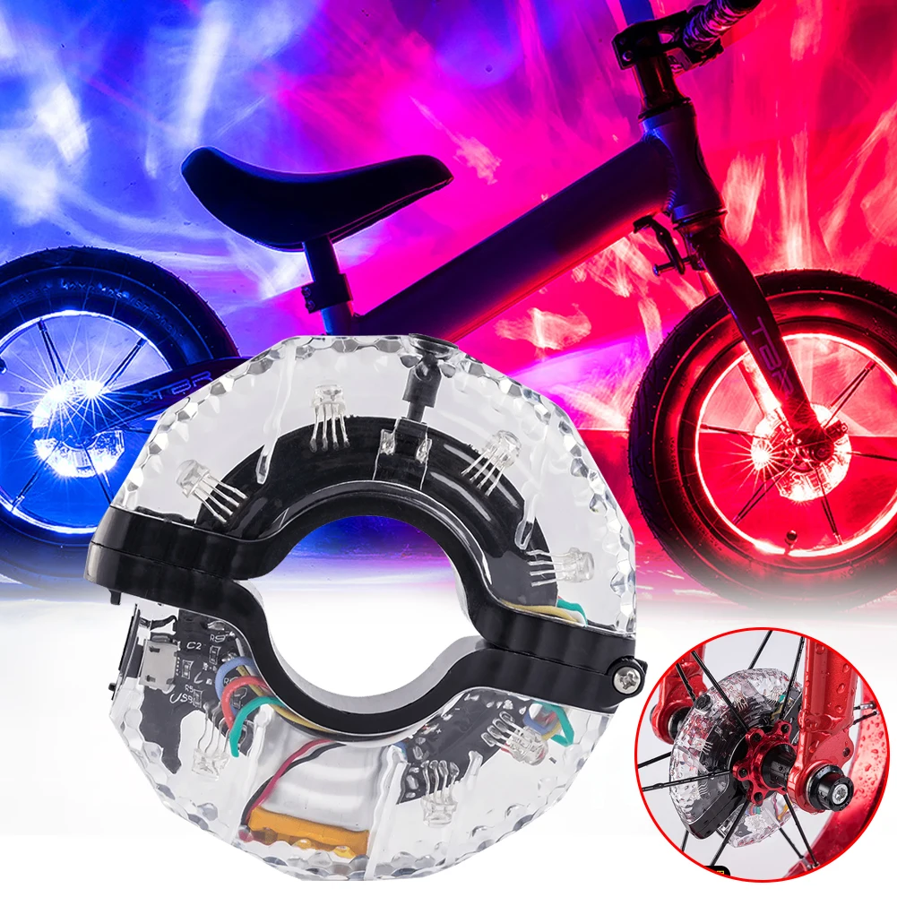 

Colorful Wheel Lights 7 Colors 18 Colors Children's Balance Bike Scooter Floret Drum Light USB Charging Waterproof Bicycle Acces