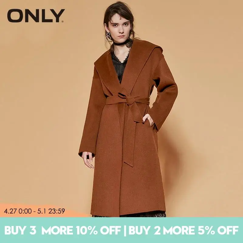 

ONLY Women wool double loose hooded coat| 11836U509