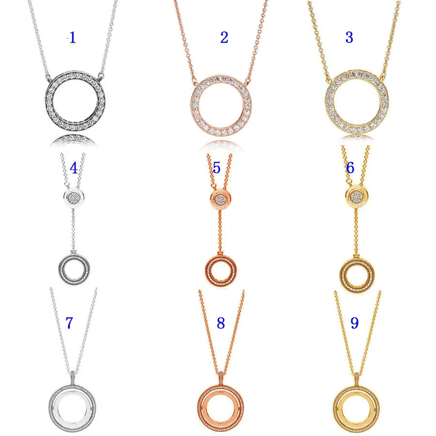 

Accented Circular Hearts Of Collier Logo Signature Spinning Hearts Necklace For Europe Jewelry 925 Sterling Silver Necklace