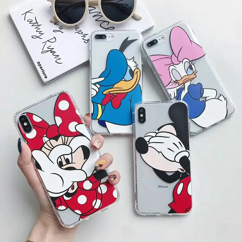 

Starktni Cute Minnie Mickey Donald Duck Case Cover Funda For iphone XS X MAX 7 8 6S 6 Plus Soft TPU Capinha Capa For iphone XR