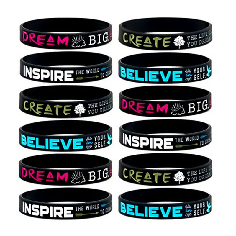 Silicone Wristbands Inspirational Message Bracelets