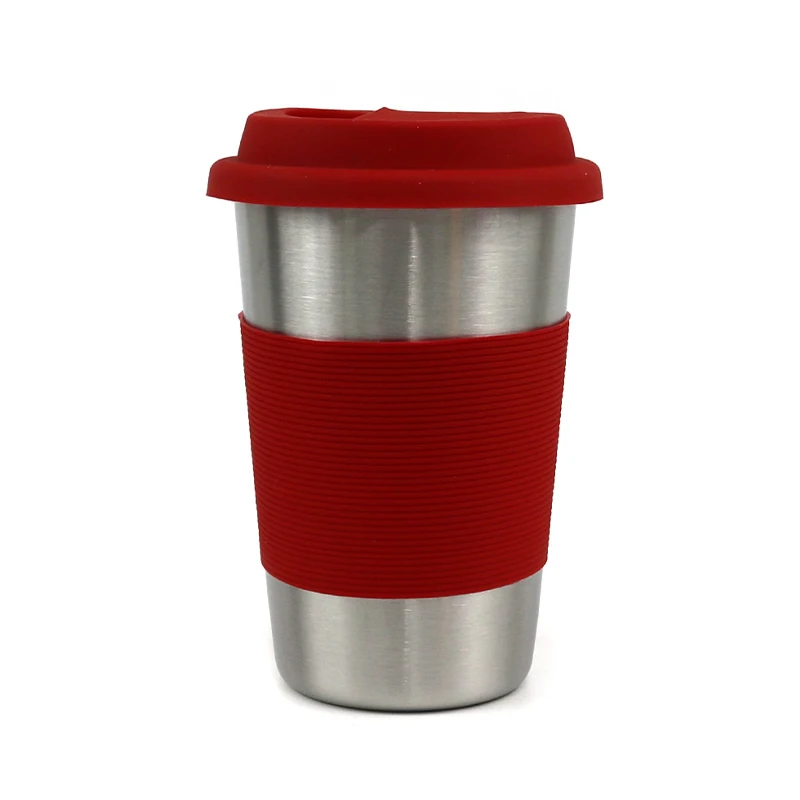 C Beer Mug Stainless Steel With Silicone Cover 500ml Anti-fall Portable Durable Lightweight Water Cup - Цвет: C