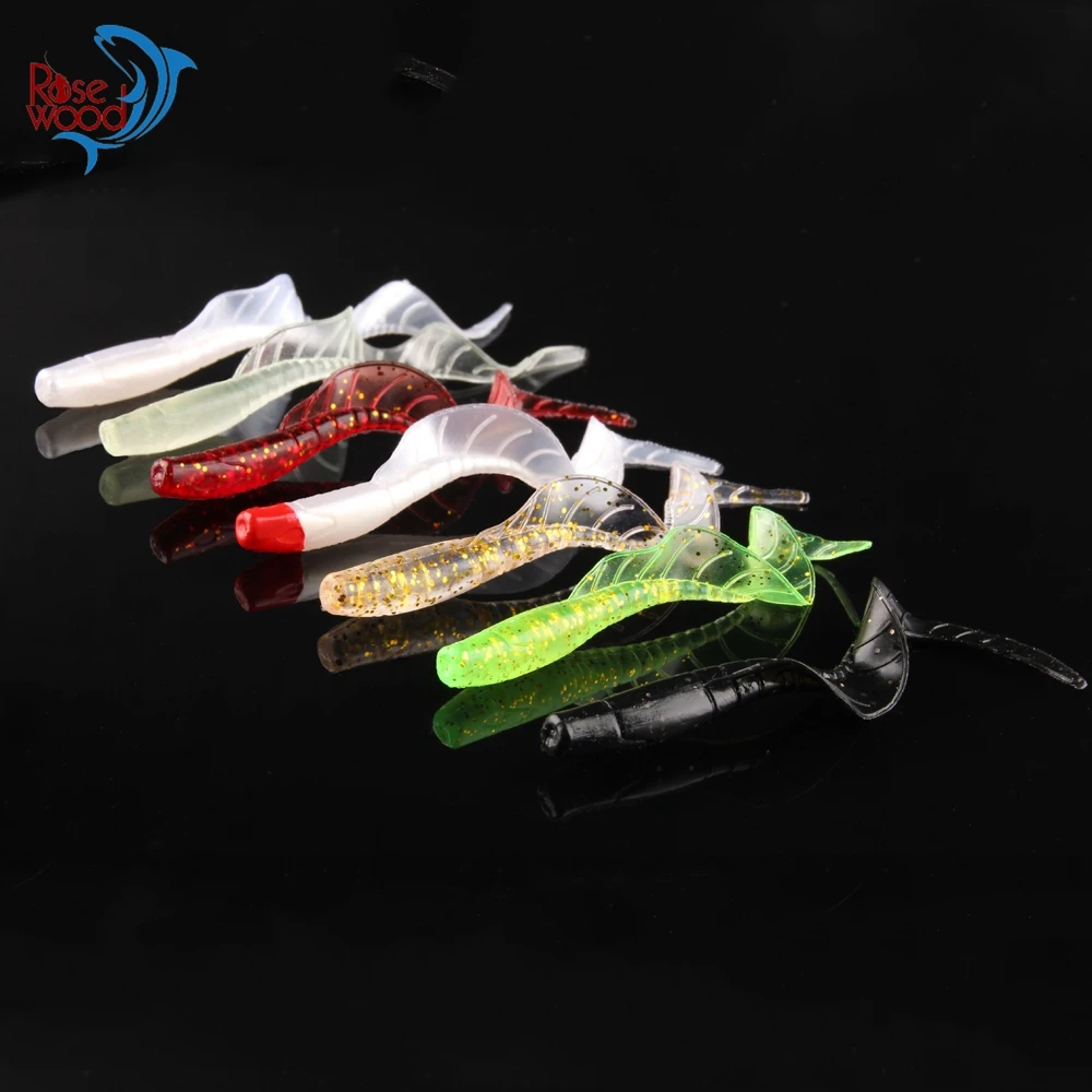 

10pcs/Lot Fishing Lures Soft Bait 65mm 1.7g Worms Tail Fishing Worm 7 Colors Soft Grub Lures Baits Jigs Fishing Tackle