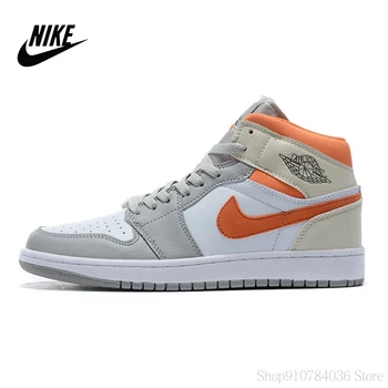 

Original Nike Air Jordan 1 AJ1 OG soot gray gray mid-cut men's basketball comfortable shoes, size 40-45 554724-092