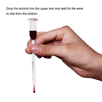 

13cm Wine Making Alcohol Meter Tester For Wine Alcohol with Thermometer Measure Test Concentration Meter Glass ztou