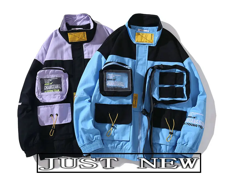 Уличная Хип-Хоп куртка-ветровка для мужчин в японском стиле большой Мульти Карманы куртка пальто винтажная повседневная спортивная куртка осень