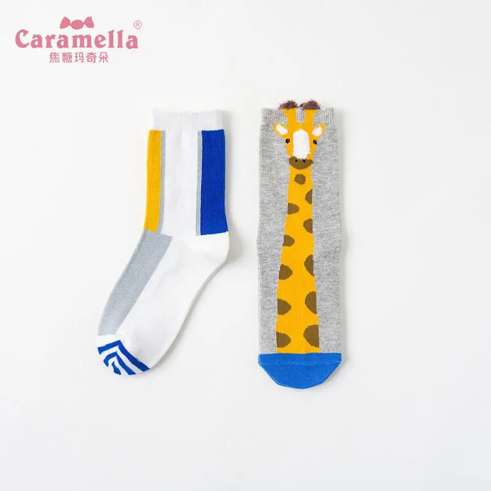 Caramella 2 пар/лот новые женские носки осень зима Midium носки забавные Жираф счастливые короткие носки мягкие дышащие