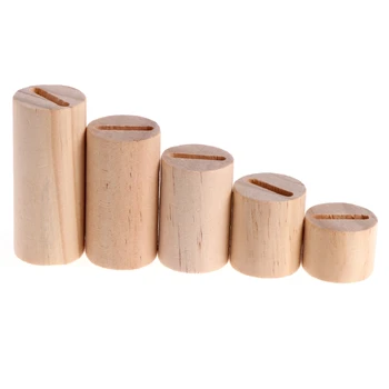

5 Pcs Wooden Ring Jewelry Display Rack Organizer Stand Cone Shape Holder B95F