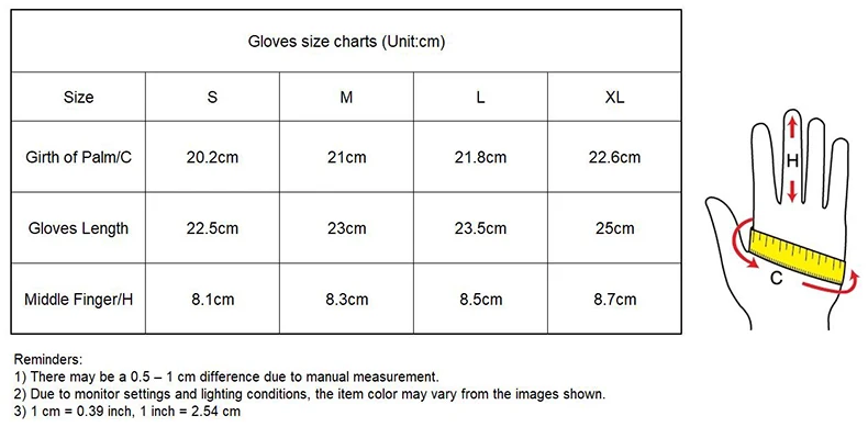 size tableS-XL