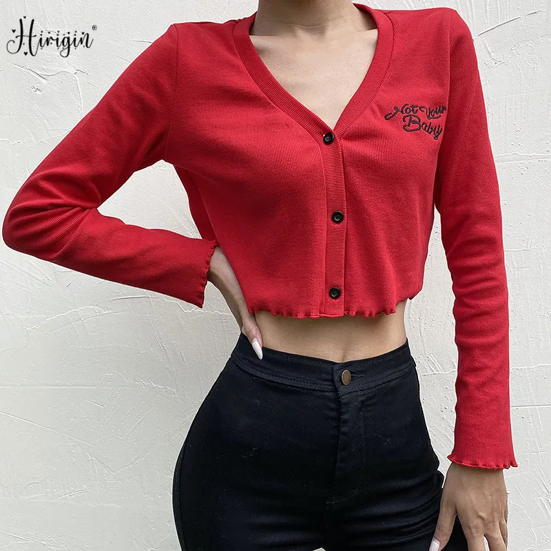 lightweight red cardigan