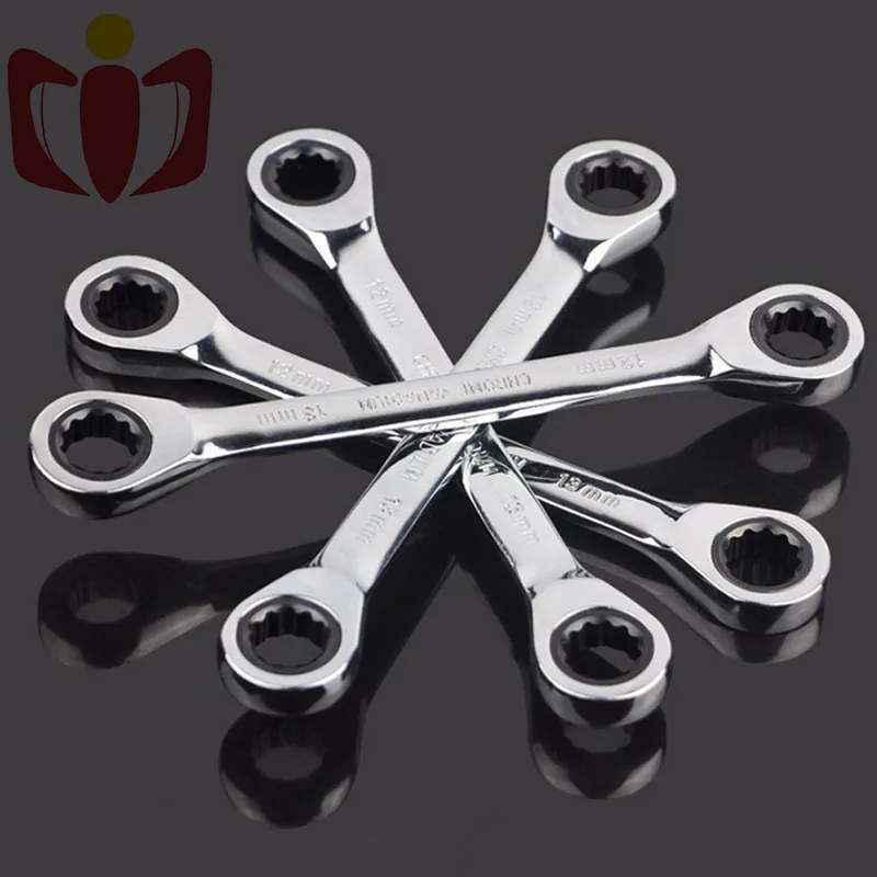 Single Gear Wrench Combination Ratchet Spanner 8,9,10,14,16,17,18,19m Silver 