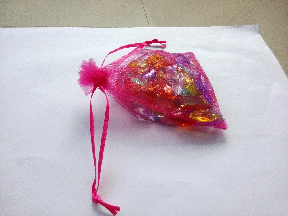 

1000pcs 10*15 Rose red gift bags for jewelry/wedding/christmas/birthday Organza Bags with handles Packaging Yarn bag