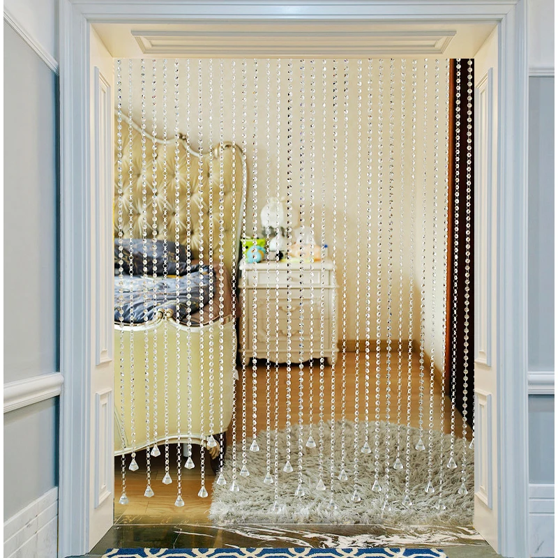 Cortina de cuentas de cristal acrílico de diamante para decoración del hogar, de hilo, guirnalda, ventana, de estar, DIYmodern, 5M| Cortinas| - AliExpress