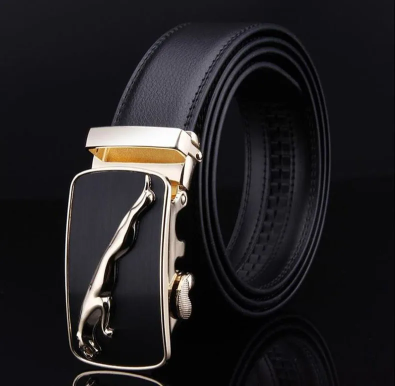 

Hot Sale Mens Belt Automatic Buckle Black Genuine Leather Belt Men's Belts High Quality Cow Leather Belts For Men