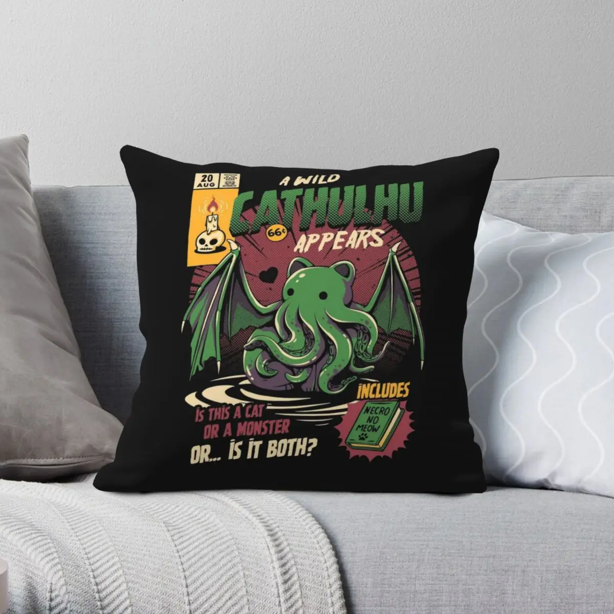 

Cathulhu Square Pillowcase Polyester Linen Velvet Zip Decor Pillow Case Sofa Seater Cushion Case