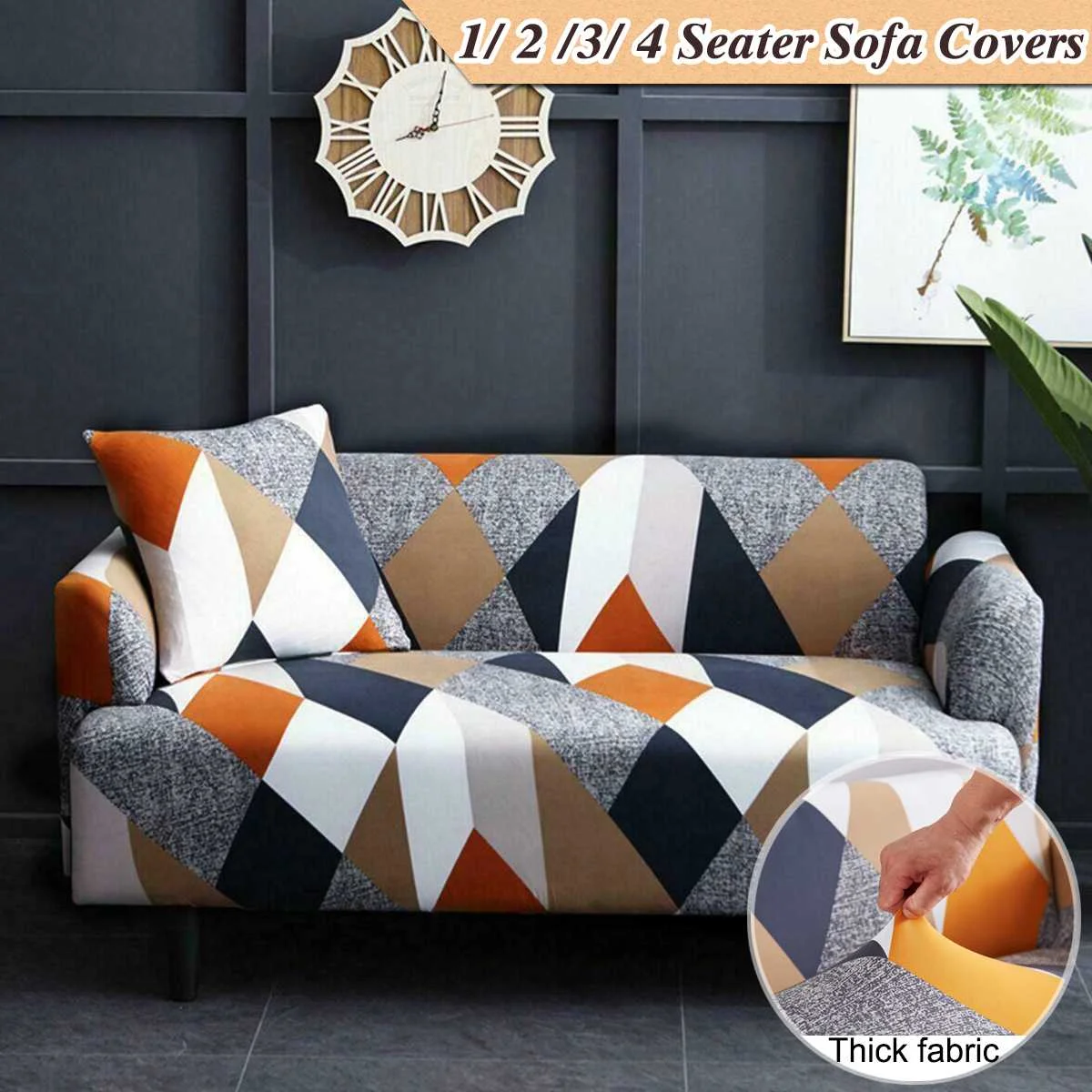 Coolazy Stretch Plaid Sofa Slipcover Elastic Sofa Covers For Living