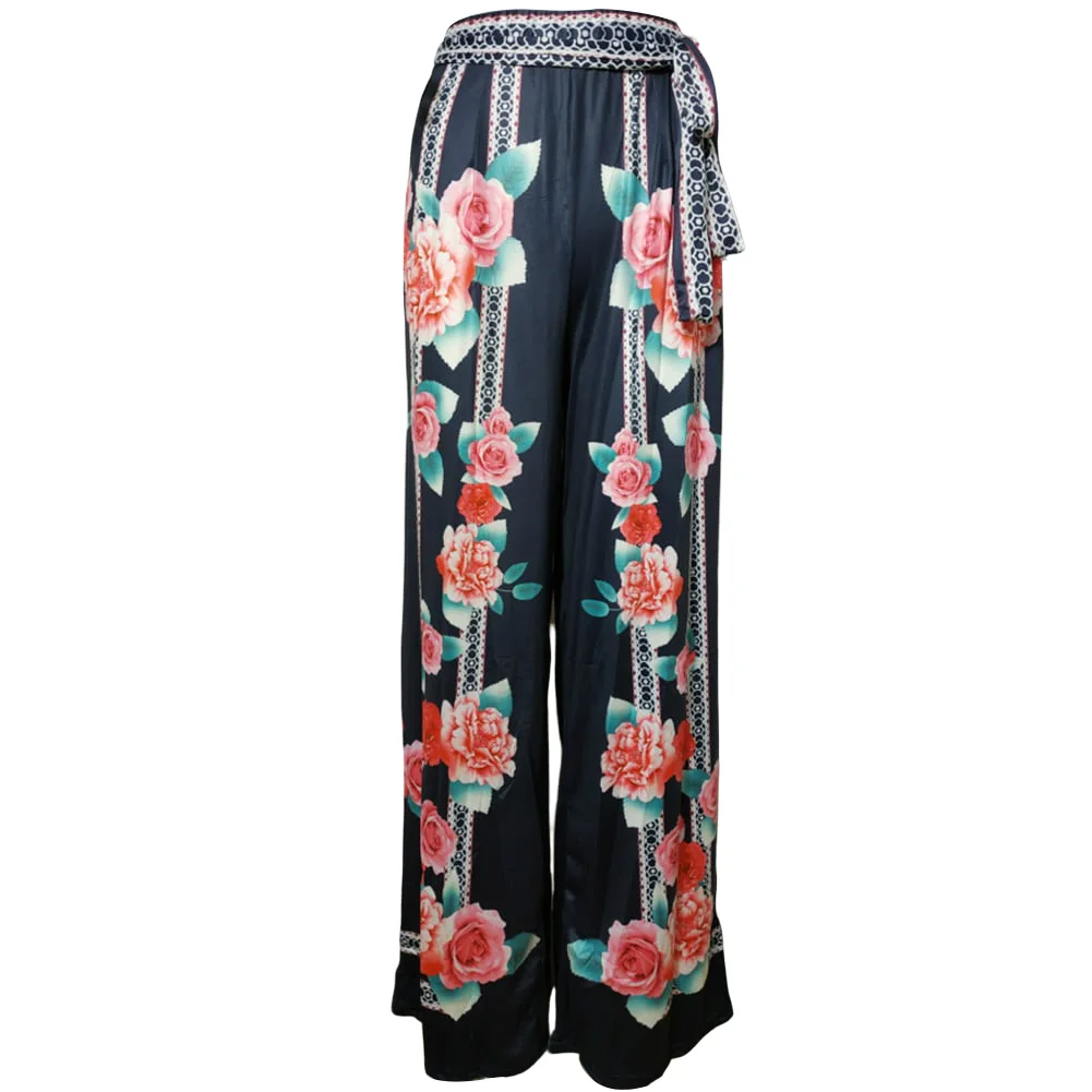Female Trousers Women? s Floral Print High Waist Loose Pants Straight-Leg Pants ( S/M/L/XL)