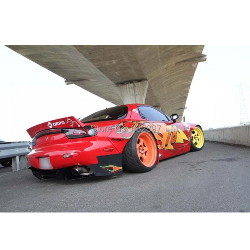 Fiber Glass Rocket Bunny Style Rear Spoiler Wing Frp For 19921997 Rx7