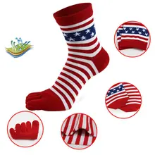 Men Colorful Stripe Socks Fashion Cotton Five Fingers Toe Deodorant Business Casual Europe Funny Socks T NS