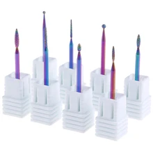 1 шт. Радужное покрытие Карбид кутикулы фреза педикюр шлифовальная насадка для ногтей сверла электрическая шлифовальная машина для маникюра