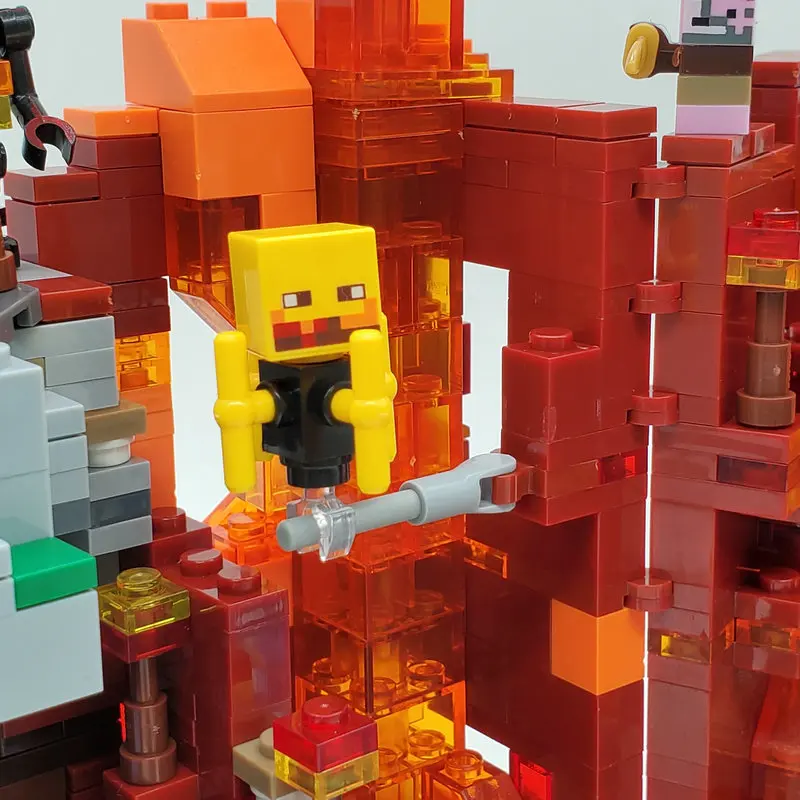 The Nether Lava Mine Cave Building Blocks With Steve Action Figures Bright Brick Set Gifts Toys The Nether Lava Mine Cave Building Blocks With Steve Action Figures Bright Brick Set Gifts Toys