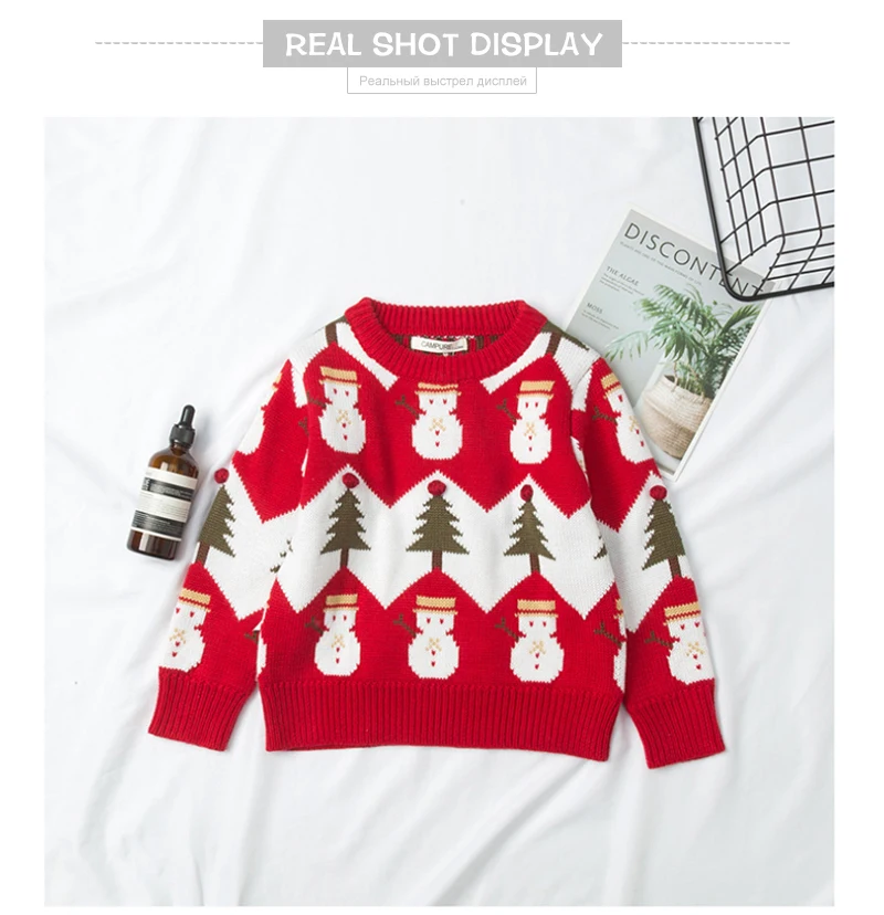 Family Matching Sweater Knitting Snowman Sweaters Christmas Tree Pullover Mom Daughter Son Warm Clothes Two Colors Outwear 2019_10.jpg_.webp