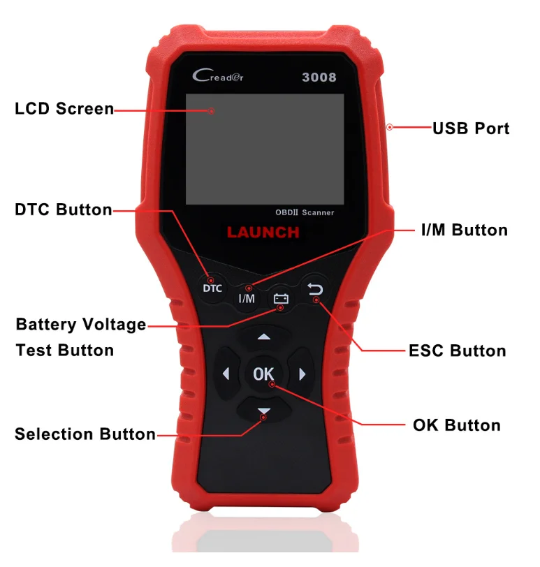 LAUNCH CR3008 OBD2 считыватель кода двигателя Creader 3008 инструмент сканирования