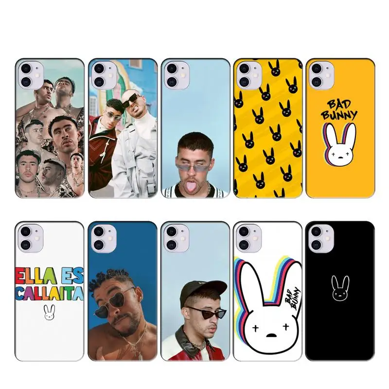 

Pop Bad Bunny Fundas Coque Case for IPhone 12 11 Pro Max X XS XR 7 8 6s Plus SE 2020 Cover Accessories