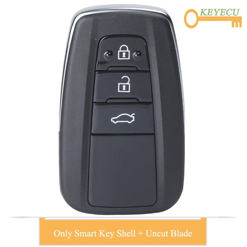 

KEYECU Smart Remote Control Car Key Case Shell for Toyota Avalon Camry C-HR Prius Prime 2017 2018 2019 , 3 Buttons - Uncut Blade