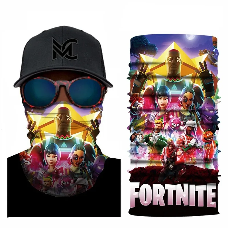 

Fortnite 3D Digital Printing Headscarf Motorcycle Head Scarf Neck Warmer Face Mask Face Shield Outdoor Cycling Sunscreen Scarf
