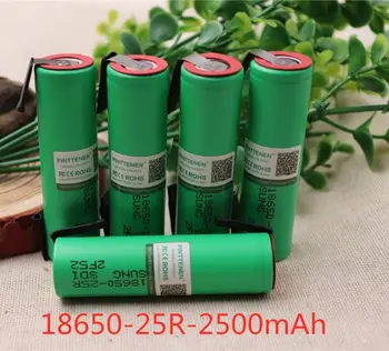 

100% New18650 Battery 2500mAh 3.7V INR18650 25R 20A Discharge High Current Welding Nickel Sheet lithium ion Rechargeable Battery