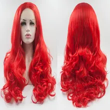 Bombshell Красный объемная волна синтетические волосы 13*3 парик фронта шнурка Glueless термостойкие волокна волос естественные волосы для женщин парики