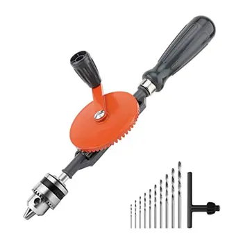 

Hand Drill,Powerful Capacity Precision Chucks Cast Steel Double Pinions Manual Drill For Wood Plastic Acrylic Circuit Board Pu