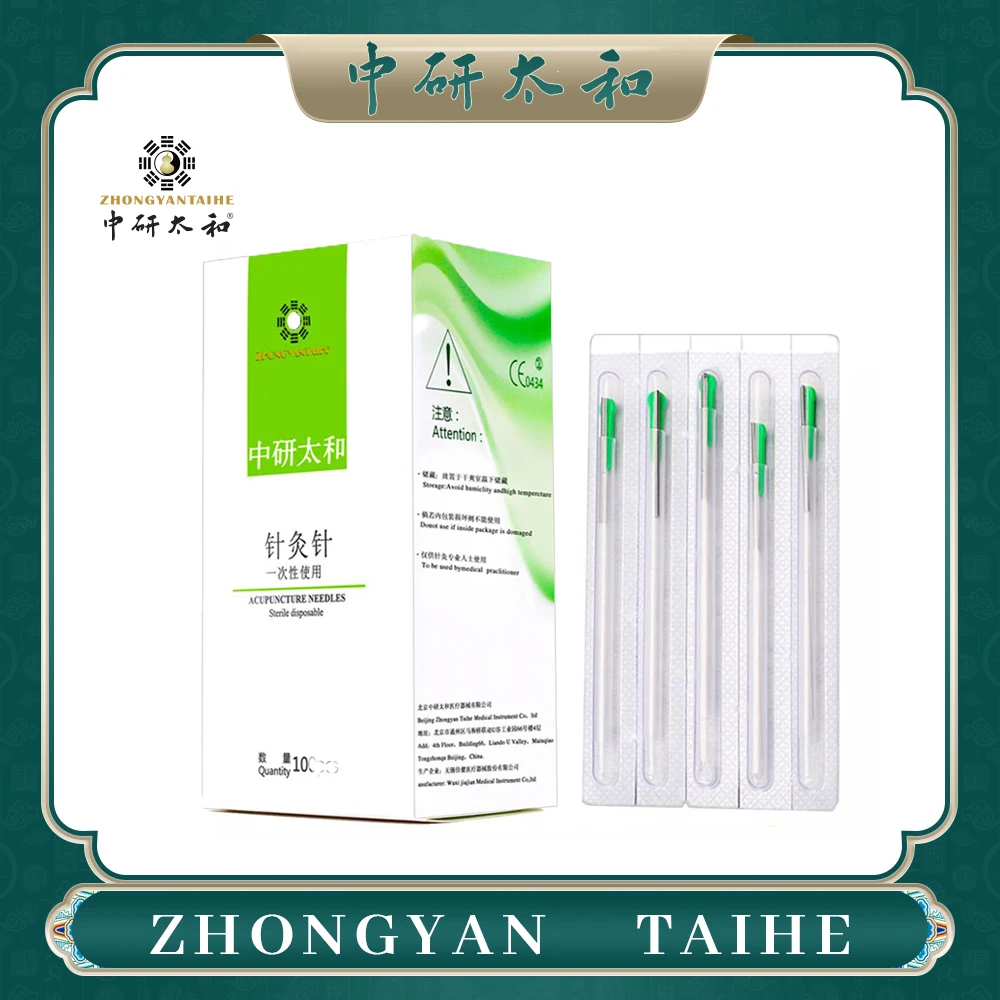 ZHONGYAN TAIHE Acupuncture Needle Sharp Disposable Sterile 100 PCS Each with Indivual Guide Tube Therapy Beauty Massage | Красота и