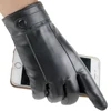 LongKeeper-gants d'hiver en cuir PU pour hommes, écran tactile, complet, coupe-vent, noires ► Photo 2/6