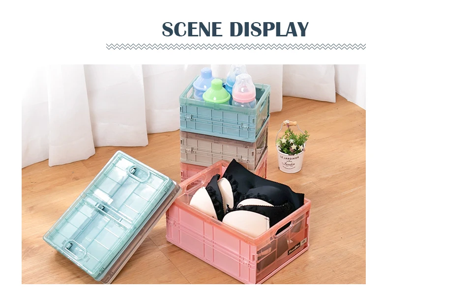 Collapsible Plastic Storage Crate Box Wardrobe Stackable Home Garage Warehouse Desktop Storage Box Car Organizer - Medium 23 Collapsible Plastic Storage Crate Box Wardrobe Stackable Home Garage Warehouse Desktop Storage Box Car Organizer - Medium