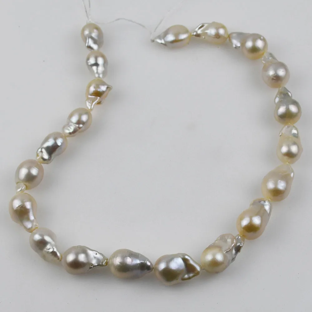 

KBJW Original Smily Real Pearl Beads Strand White Glimmer Freshwater Pearl Beads Necklace Jewelry