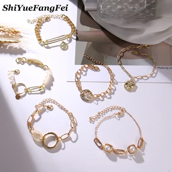 

Punk Miami Cuban Snake Chain Bracelet Bangle Accesorios Mujer Boho Heavy Metal Chunky Lock Bracelets for Women Jewelry