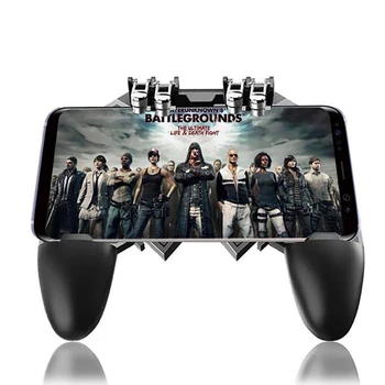 

New Phone Gamepad AK66 Six Finger Gamepad Triggers Pubg Metal Trigger Joystick Control Pubg For IOS Android Mobile Phone