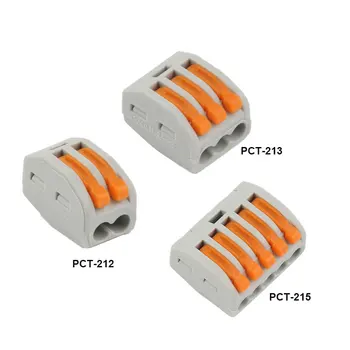 

100Pcs 2 Pin 3 Pin 5 Pin 8 Pin Universal compact wire wiring connector conductor terminal block with lever PCT-212 213 215 218